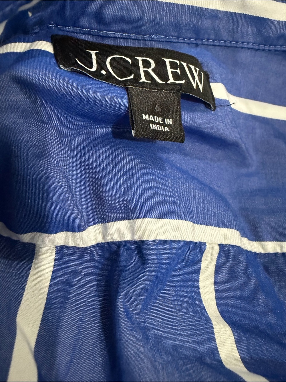J. Crew Garcon cotton poplin shirt In seaside stripe size 6 - Picture 4 of 5